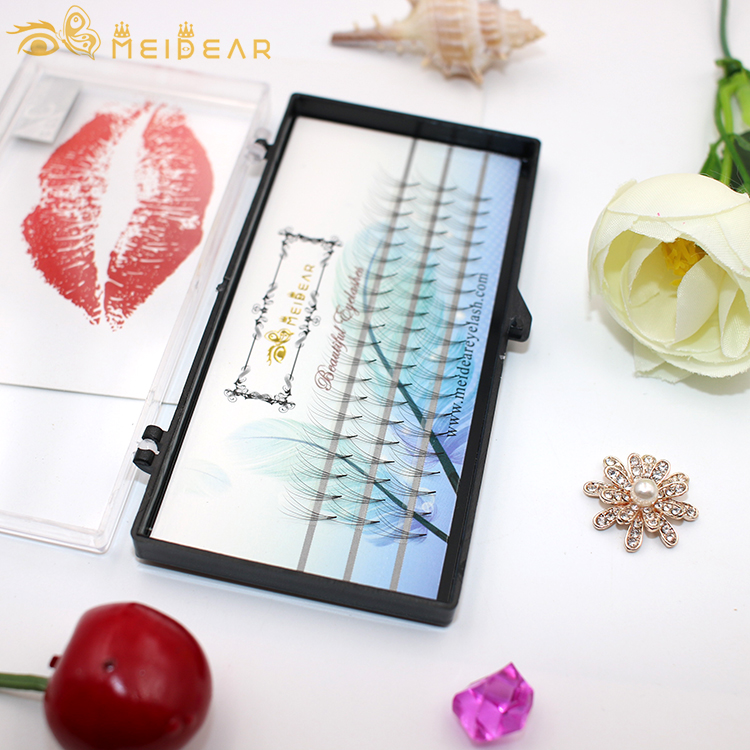 Manufacturer supply luxury and glamorous premade fans russian volume eyelashes 